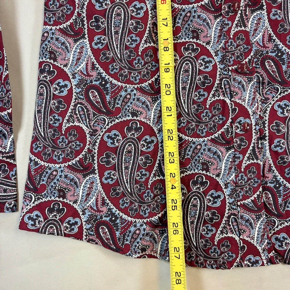 NEW Cinch Paisley Western Shirt Womens Medium Burgundy Pearl Snap Cotton Rodeo - Picture 8 of 15